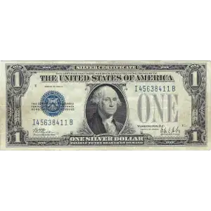 $1 1928-B blue seal. Small Silver Certificates 1602