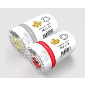 A roll of coins from the Royal Canadian Mint