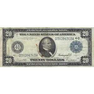 $20 1914 Red Seal Federal Reserve Notes 955A