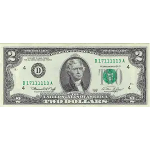 $2 1976 Green seal Small Size $2 Federal Reserve Notes 1935-A