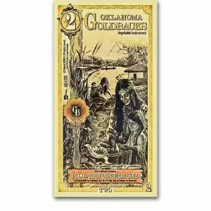 2 Oklahoma Goldback - Aurum Gold Foil Note (24k)