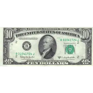 $10 1950-D.  Small Size $10 Federal Reserve Notes 2014-B