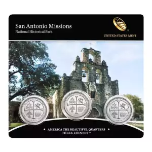 2019 San Antonio Missions America The Beautiful 3-Coin Quarter Set