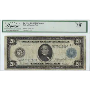 $20 1914 Blue Seal Federal Reserve Notes 995