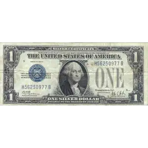 $1 1928-B blue seal. Small Silver Certificates 1602