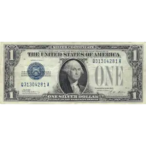 $1 1928-A blue seal. Small Silver Certificates 1601