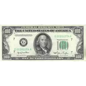 $100 1950  Small Size $100 Federal Reserve Notes 2157-G