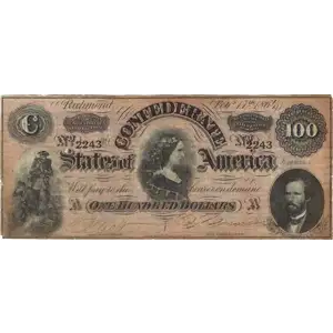 $100   Issues of the Confederate States of America CS-65