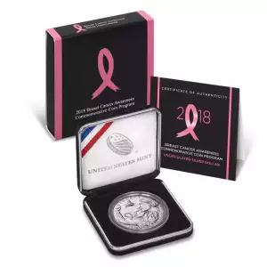 2018 Breast Cancer Awareness Commemorative Silver Dollar Mint State