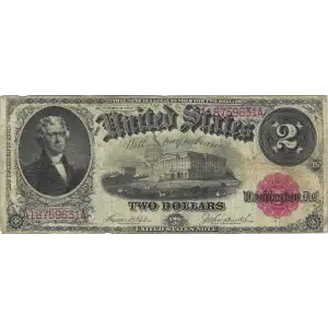$2  Small Red, scalloped Legal Tender Issues 57