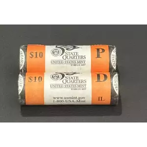 2003 P&D Illinois State Quarters BU Mint Rolls