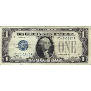 $1 1928 Blue seal Small Silver Certificates 1600