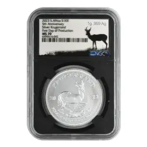 2023 South African Krugerrand Silver 1 oz NGC MS-70 First Day of Production