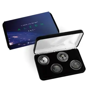 2021 Ghana Alien 1/2 oz silver 4 Coin Set (2)