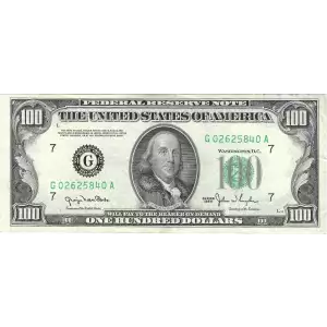 $100 1950  Small Size $100 Federal Reserve Notes 2157-G