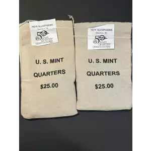 1998- P.D. State Quarters New Hampshire $25 U.S. Mint Sewn Bags 