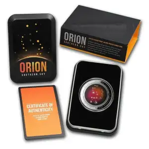2014 $5 Australian Southern Sky; Orion 1oz Silver Proof Color Printed Domed Coin