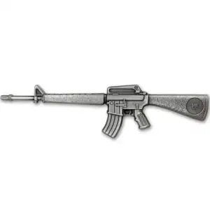 2024 2 oz Antique Republic of Chad Silver M16 Rifle Shaped Coin [DUPLICATE for #569409]