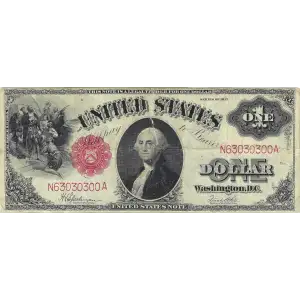 $1 1923 Small Red, scalloped Legal Tender Issues 40