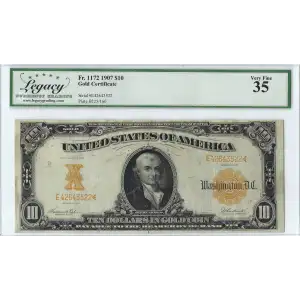 $10 1907 Gold Gold Certificates 1172