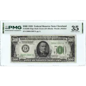 $500 1928  High Denomination Notes 2200-D*
