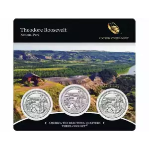 2016 Theodore Roosevelt National Park America The Beautiful 3-Coin Quarter Set