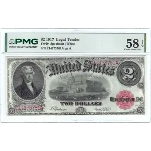 $2  Small Red, scalloped Legal Tender Issues 60