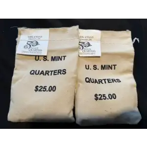 2003- P.D. State Quarters Arkansas $25 U.S. Mint Sewn Bags