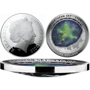 2016 Australia $5 1 oz Proof Colored Silver Domed Coin; Cygnus