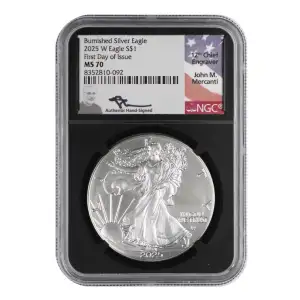 2025 W First Day of Issue Burnished Silver Eagle (2)