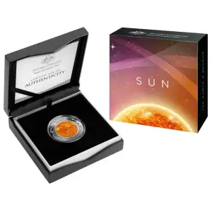 2019 Australia 1 oz Proof Colored Silver Domed Sun Coin