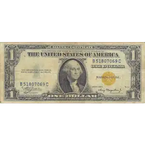 $1 1935-A yellow seal Emergency Notes Issued During WW2 2306