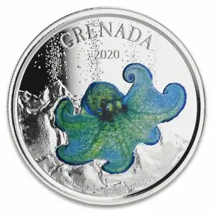 2020 Grenada 1 oz Silver Octopus Proof (Colorized) (4)