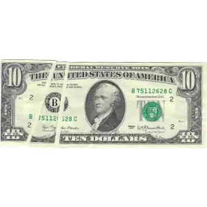 $10 1977 Treasury seal. Small Size $10 Federal Reserve Notes 2023-B