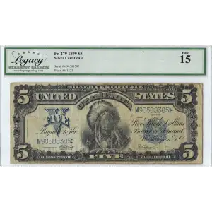 $5 1899 Blue Silver Certificates 277