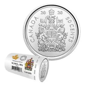 A roll of coins from the Royal Canadian Mint