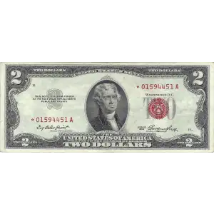 $2 1953 red seal. Small Legal Tender Notes 1509*