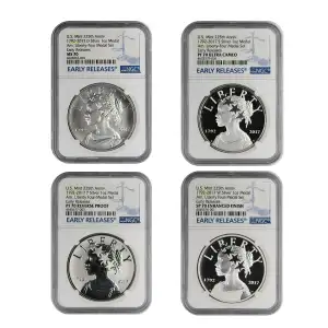 1792-2017 D AM. LIBERTY FOUR-MEDAL SE EARLY RELEASES U.S. MINT 225TH ANNIV. (5)