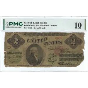 $2 Series 88-171 Face plate number left of portrait Type 2; Red Seal Legal Tender Issues 41