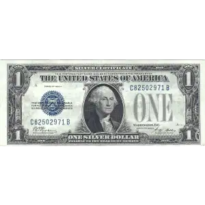 $1 1928-A blue seal. Small Silver Certificates 1601