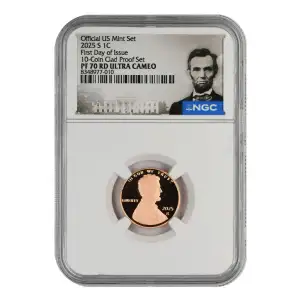 2025 First Day of Issue 10-Coin Clad Proof Set Official US Mint Set RD ULTRA CAMEO