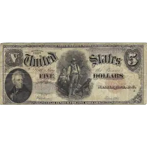 $5  Small Red, scalloped Legal Tender Issues 91