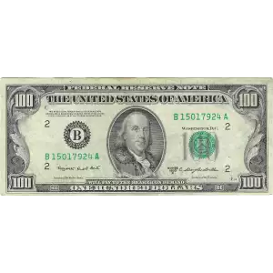 $100 1950  Small Size $100 Federal Reserve Notes 2157-B
