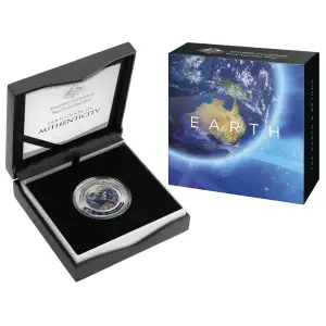 2018 Australia $5 Colored Silver Proof Domed Coin; Earth