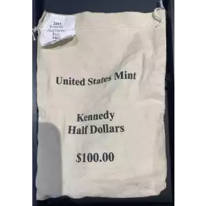 2003-P.&D. Kennedy Half Dollars $100 Sewn Mint Bag