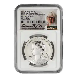 Canadian Peace & Liberty Official Mint Medal 1 oz Silver (2)