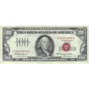 $100 1966 red seal. Small Legal Tender Notes 1550