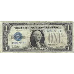 $1 1928-A blue seal. Small Silver Certificates 1601