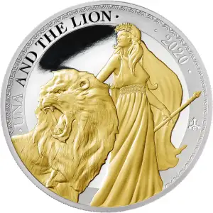 2020 St. Helena Una & the Lion 1 oz Gold Plated Silver Coin (2)