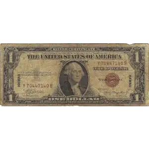 $1 1935-A brown seal Emergency Notes Issued During WW2 2300